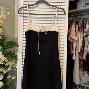 Reformation Cream and Black dress